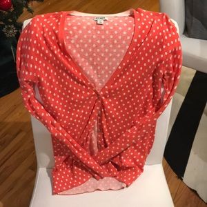 Polka do v-neck sweater